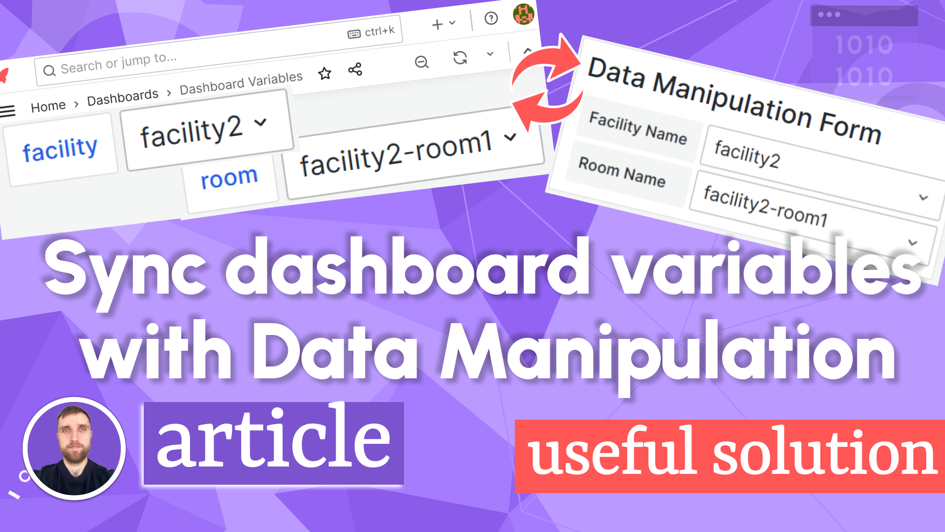 Synchronize dashboard variables with Data Manipulation panel