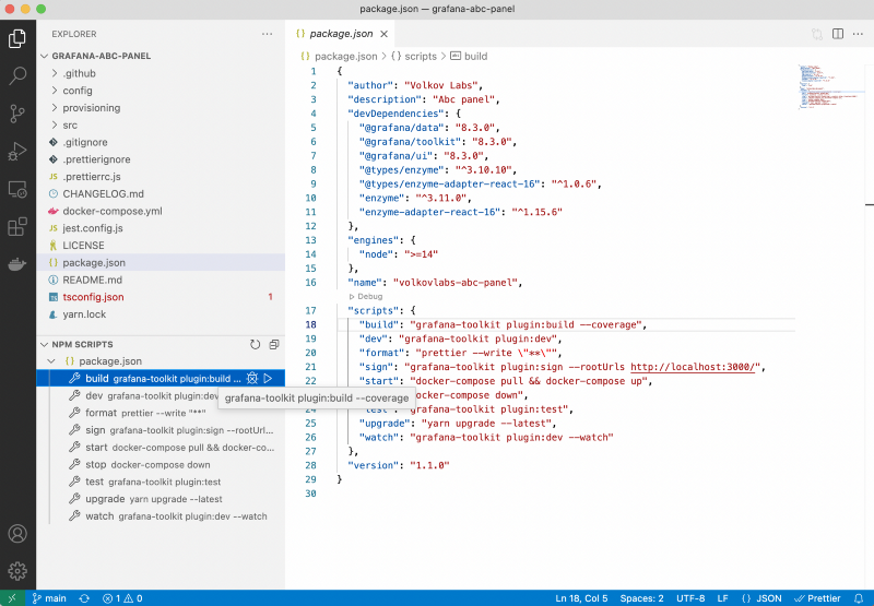 Run build, sign script from the Visual Studio Code, our preferred UI for development.